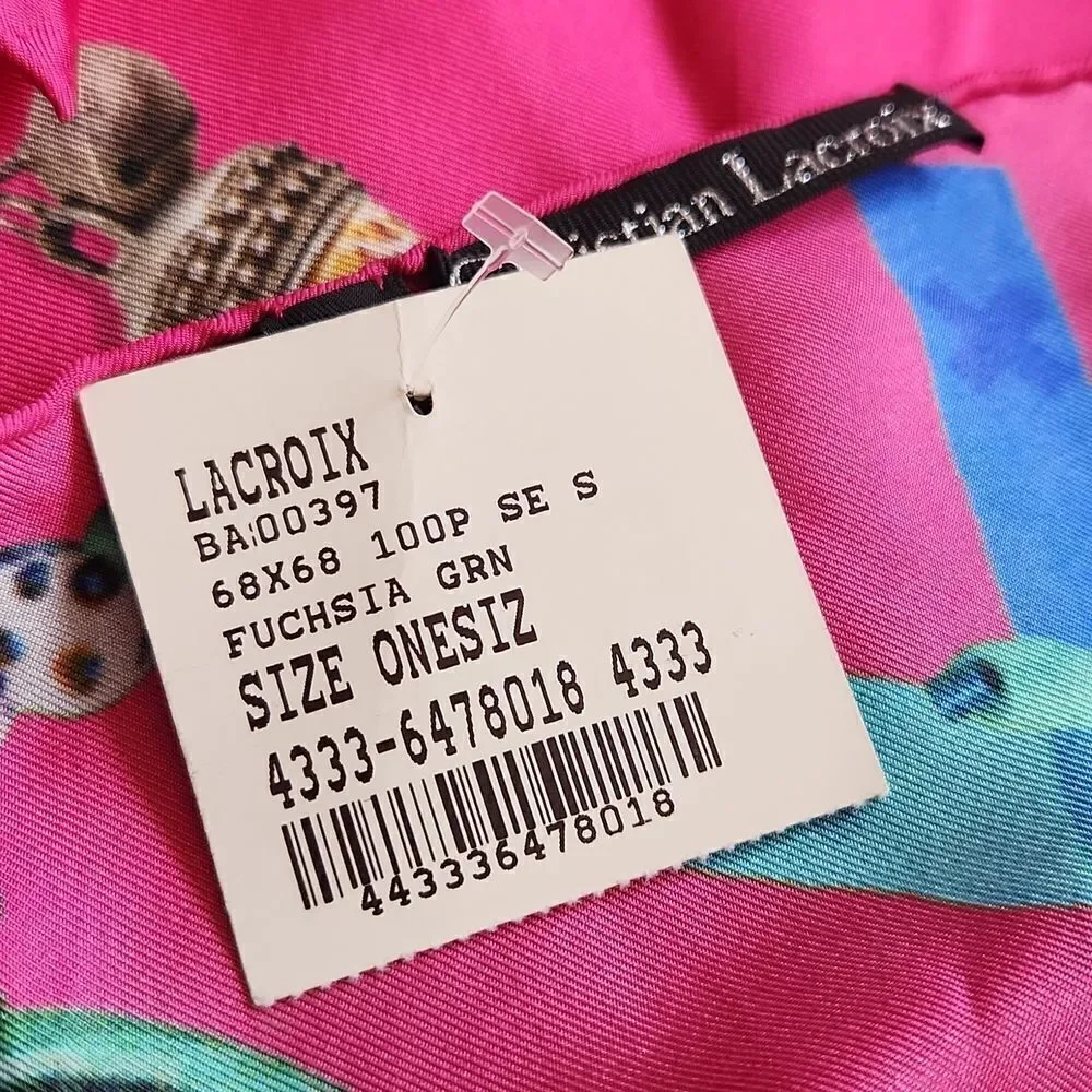 Christian Laqroix Fuschia square silk scarf